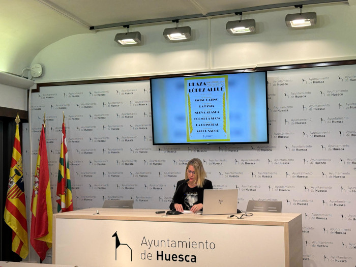 El Ayuntamiento de Huesca presenta la programación de los escenarios de San Lorenzo en plaza López Allué y el Palacio de Congresos