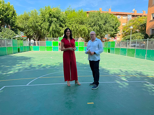 Imagen El Ayuntamiento de Huesca inaugura la nueva pista multideportiva de la...