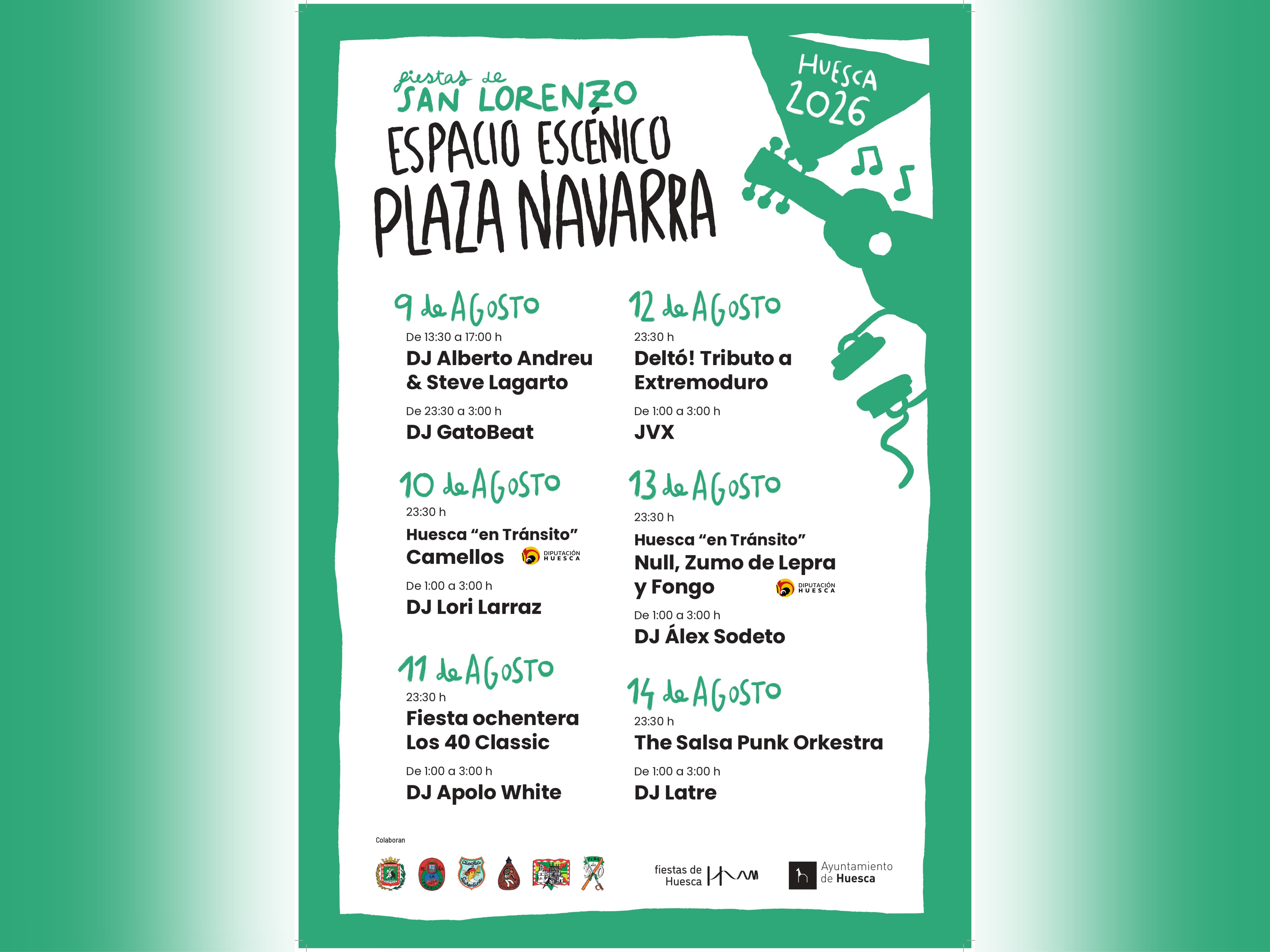 Cartel conciertos plaza de Navarra San Lorenzo 2026 