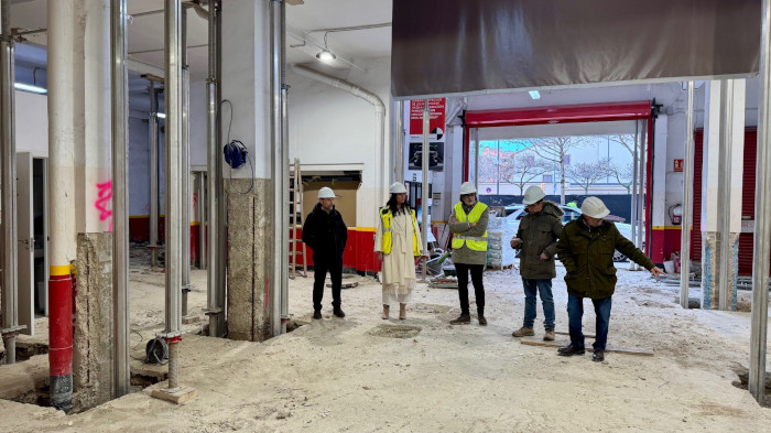 visita obras plaza Santa Clara Huesca